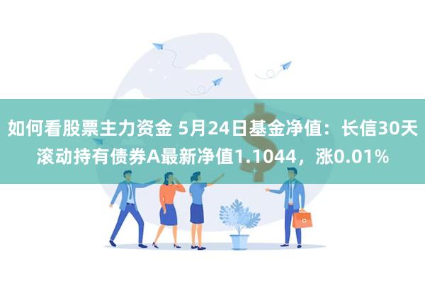 如何看股票主力资金 5月24日基金净值：长信30天滚动持有债券A最新净值1.1044，涨0.01%