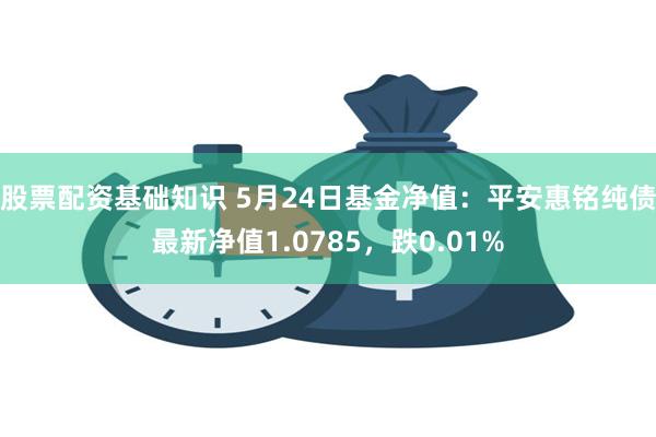 股票配资基础知识 5月24日基金净值：平安惠铭纯债最新净值1.0785，跌0.01%
